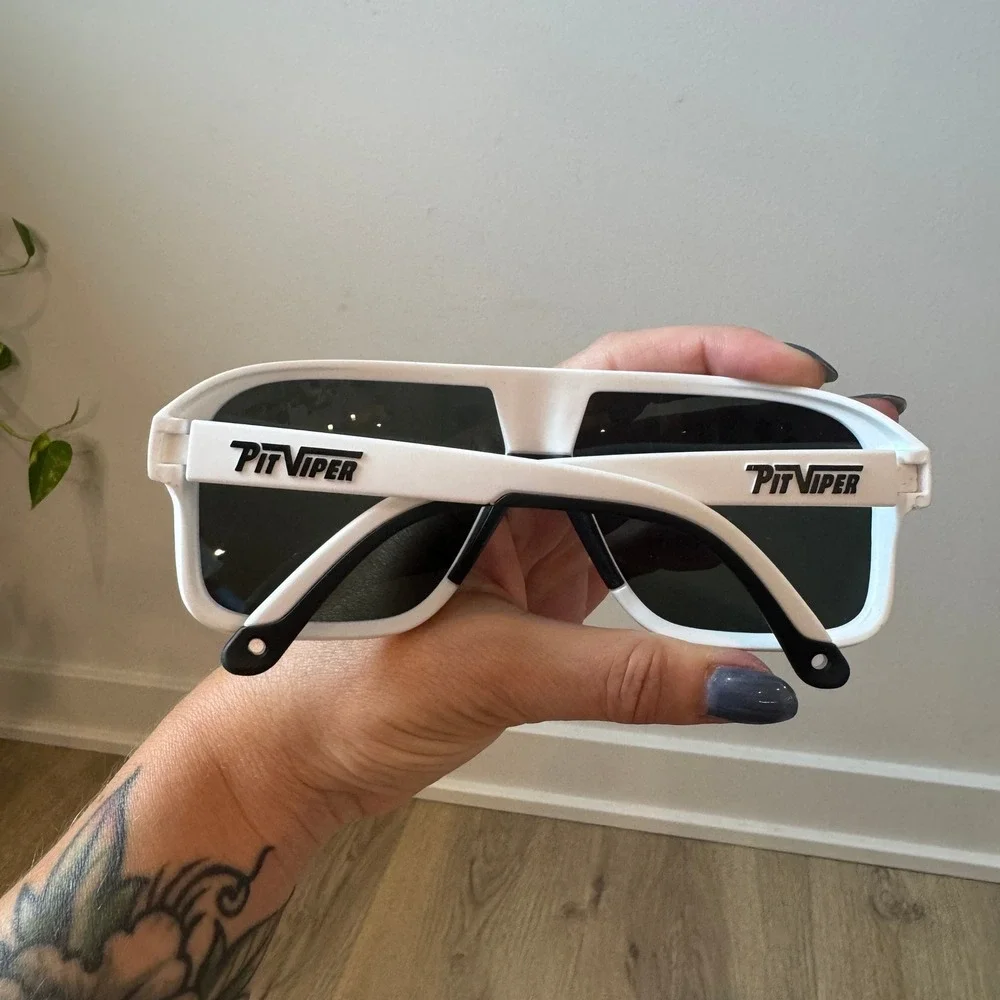 Pit Viper The Miami Nights Flight Optics Polarized Sunglasses White Frame NEW